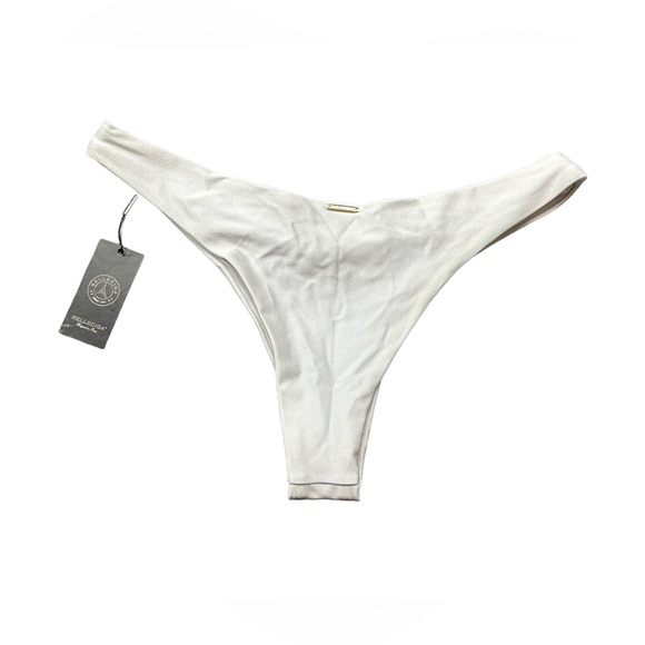 RELLECIGA Women's White High Cut Thong Bikini Bottom Size small NWT - Picture 4 of 6